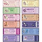 Laffact 120Pcs Funny Book Club Ticket Bookmark, Cowboy Romance Reading Tracker, Dark Romance Horror Anti Social Fantasy Readers Accessories Supplies Bookish Gifts Page Clip for Women Men Book Lover