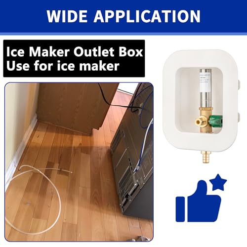 (1 Pack) Lidertik 1/2 inch Crimp PEX-B Pre-Assembled Ice Maker Outlet Box Valve 1/4 inch Recessed Refrigerator Water Line Wall Box with Shut Off Valve and Stainless Steel Water Hammer Arrestor 621-LK by Lidertik - Used condition - Image 2