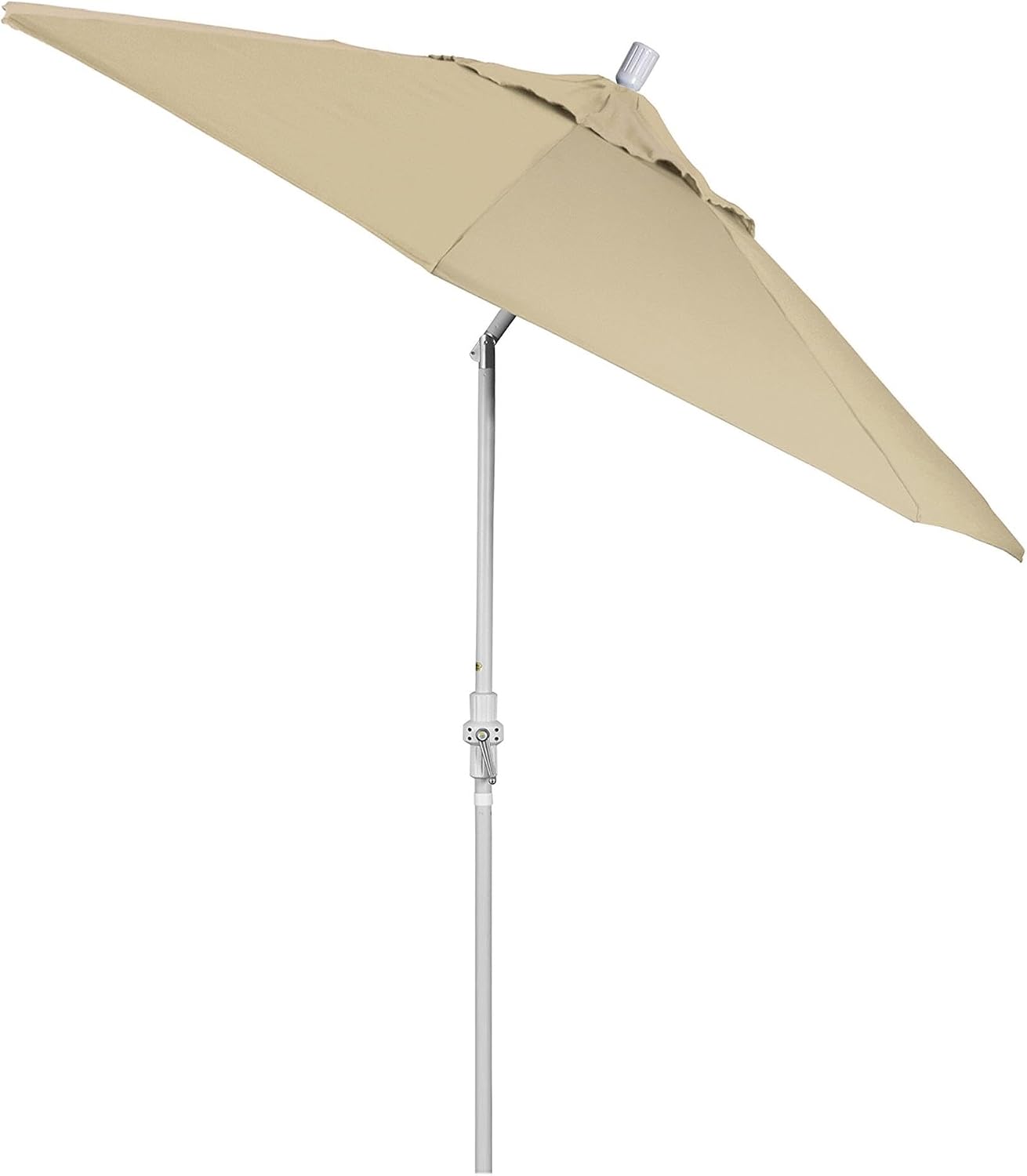 Pemberly Row 9' Patio Umbrella, Aluminum Frame, Pacifica Beige Finish, Advanced Collar Tilt Design, Crank-to-Open Feature, Durable Outdoor Market Umbrella for Residential Use