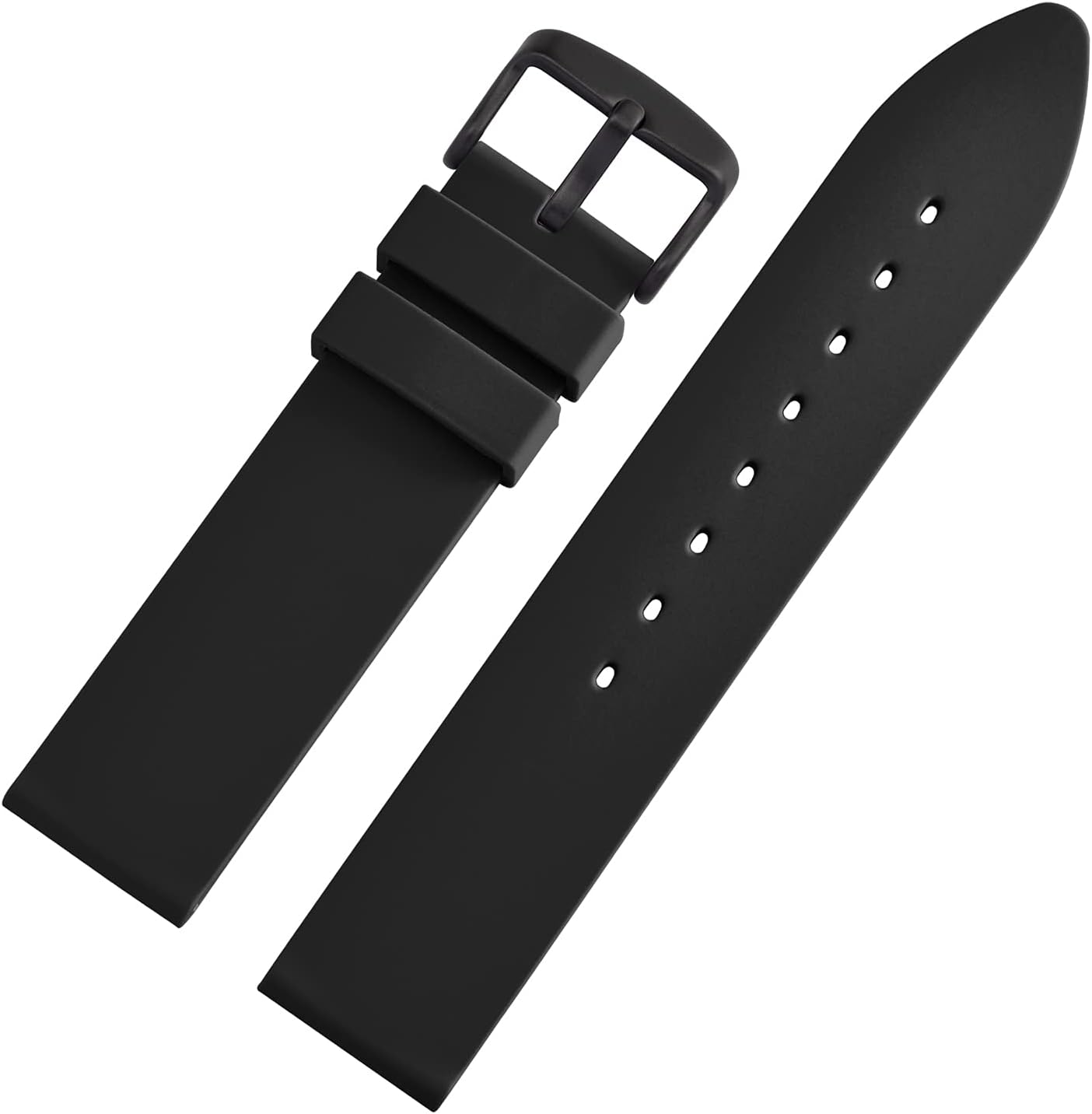 WOCCI 24mm Watch Bands - Premium Silicone Rubber Replacement Straps with Black Buckle (Black) - Image 9