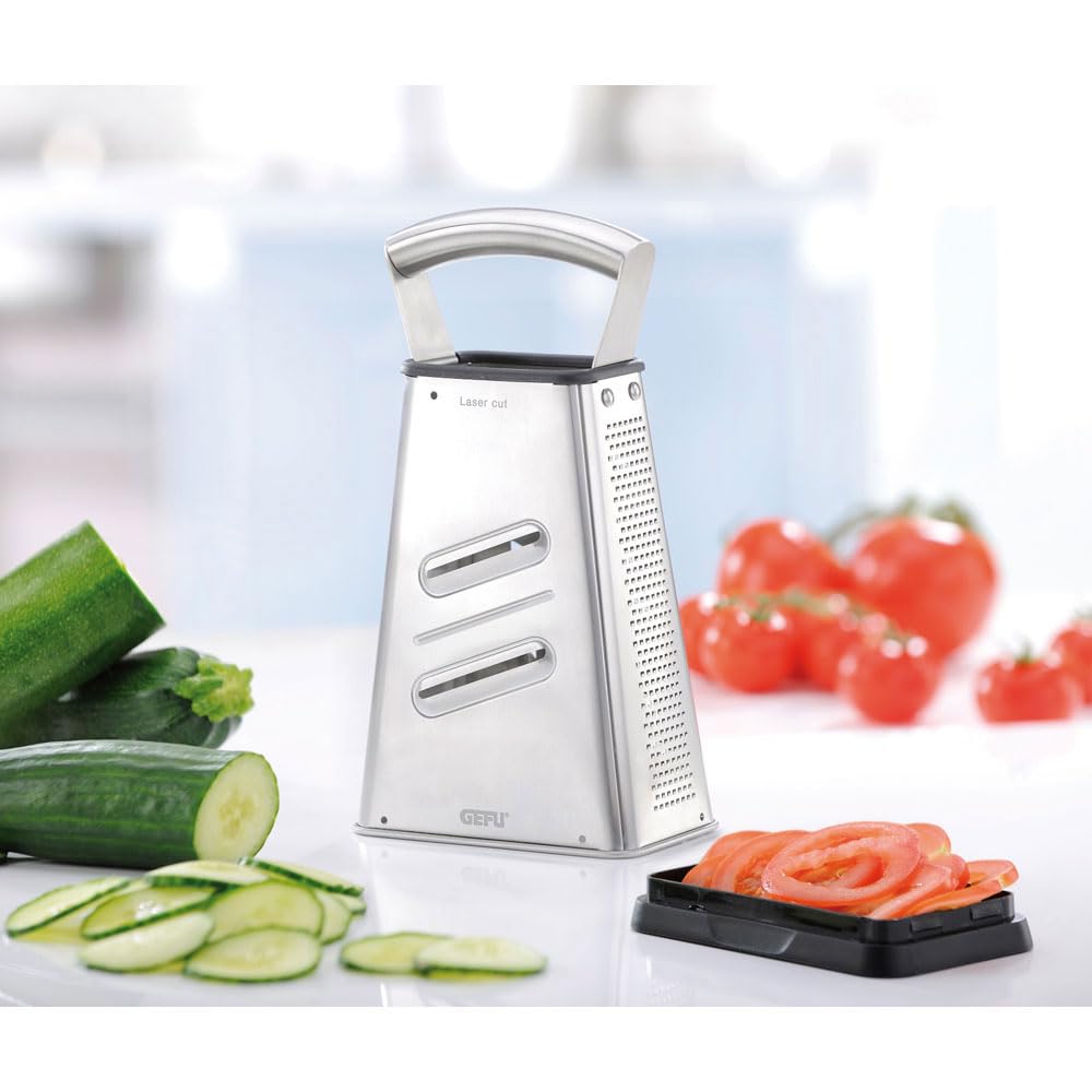 GEFU GE10760 Vitales Laser Cut Râpe à 4 Faces Acier Inoxydable Inox 14 x 8,5 x 26 cm