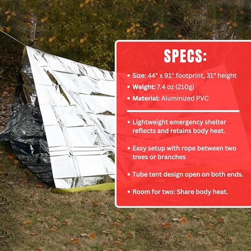 Emergency Zone Reflective Survival 2 Person Tube Tent 3 Pack