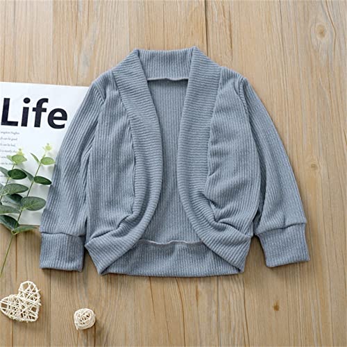 Toddler Girls Knitted Sweater Long Sleeve Warm Cardigan Open Front Coats Kids Fall Solid Color Long Jacket2