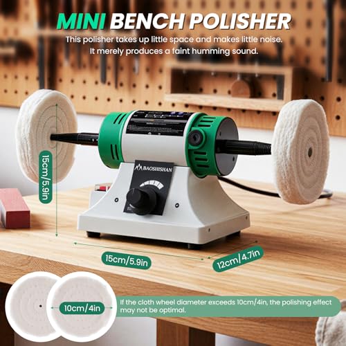 Polisseuse d'établi 320W à double broche pour ponçage et meulage précis - 3