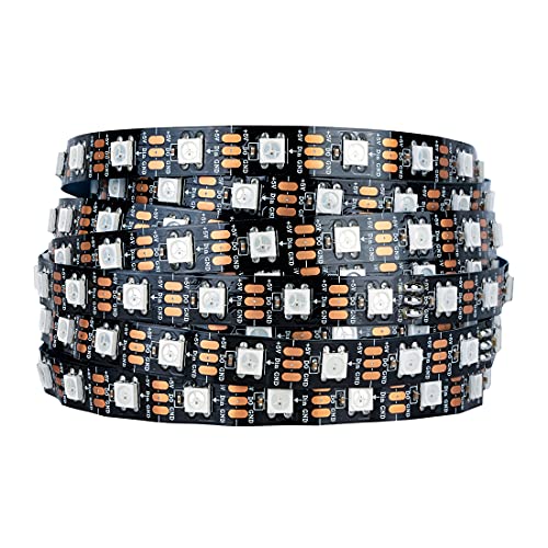 SEZO WS2812B Led strip 5m 300 leds DC5V individueel adresseerbaar SMD5050 RGB droomkleur lichtlijst gelegeerde draden IP30 niet waterdicht voor bars interieurdecoratie doe-het-zelfprojecten