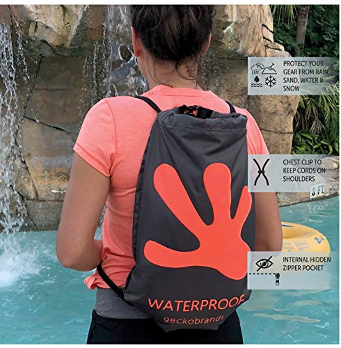 Image of geckobrands Embark 10L Drawstring Backpack - Waterproof, Lightweight Dry Bag for Beach, Hiking, and Light Water Activities