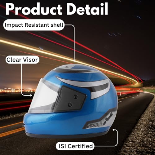 Image of Sage Square Audi Kimi Full Face Helmet | ISI Certified | Clear Visor | Ultra Comfort Inner Padding Extra Comfort & Stylish