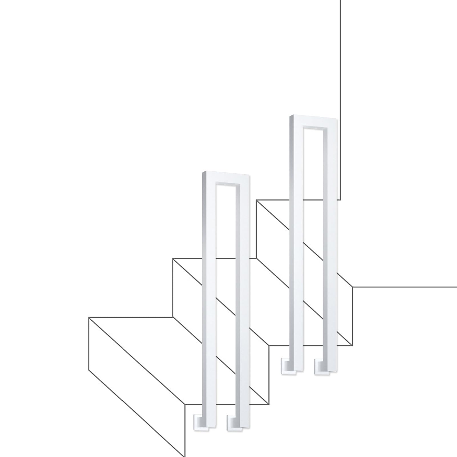 Rambarde d'escalier profilée latérale pour sécuriser les marches glissantes et éviter les chutes