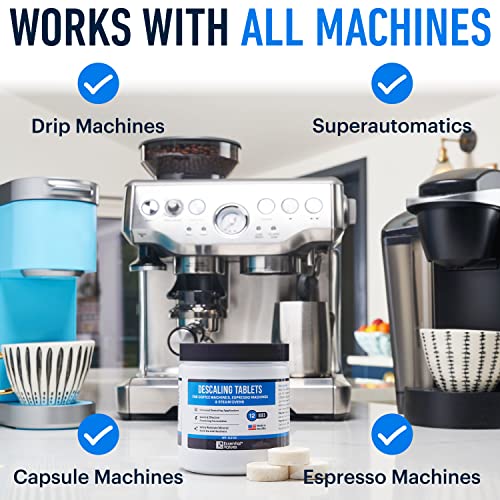 Image of Essential Values Descaling Tablets, Coffee Maker Cleaner Compatible with Keurig Coffee Machines, Breville, Delonghi, Jura, Miele, Bosch, Tassimo Espresso Machines and Miele Steam Ovens (Pack of 24)