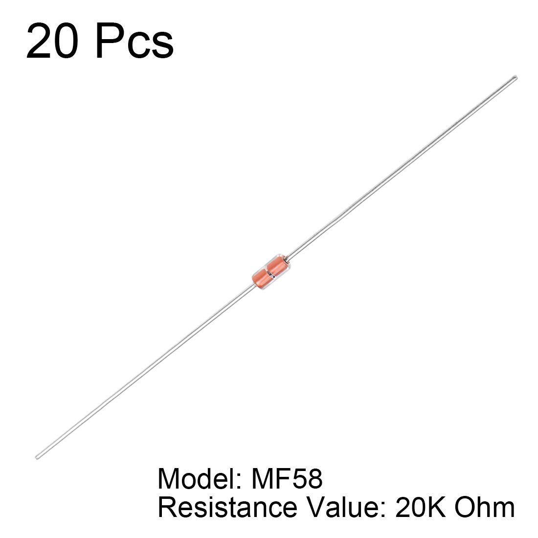 Blасk Frіdау Sаlе 2022 uxcell 20PCS NTC Thermistors Resistors MF58 3950B 20K Ohm Glass Sealed Temperature Sensors