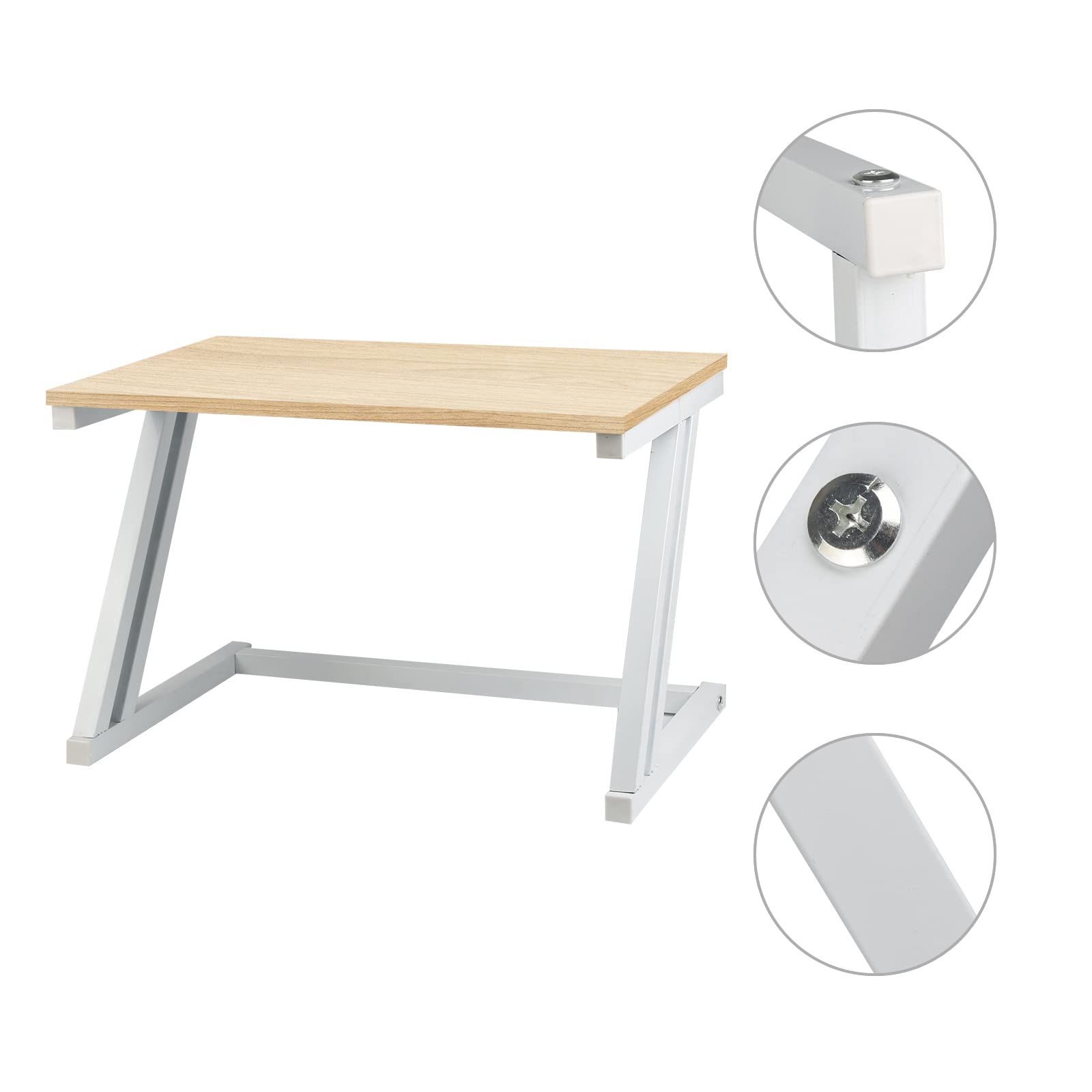 LANTUS Mensola stabile in legno per forno a microonde con ganci supporto per forno, griglia per arrosto, ripiano piano di lavoro per forno a microonde mensola di immagazzinaggio da cucina