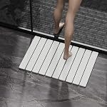 YEECOPON Tapis de bain en pierre pliable 60x39cm | Rug de bain de terre diatomacée rapide avec PVC Base anti-dérapante, salle de bain, cuisine, tapis d'eau absorbante pour animaux de compagnie