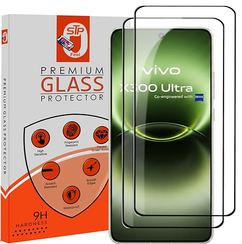 Image of STP FEEL Premium HD+ Tempered Glass Screen Protector Guard Compatible For Vivo X300 Ultra 5G (Ultrasonic Fingerprint Supported) (6.82 Inch, Pack of 2) | Edge to Edge Coverage