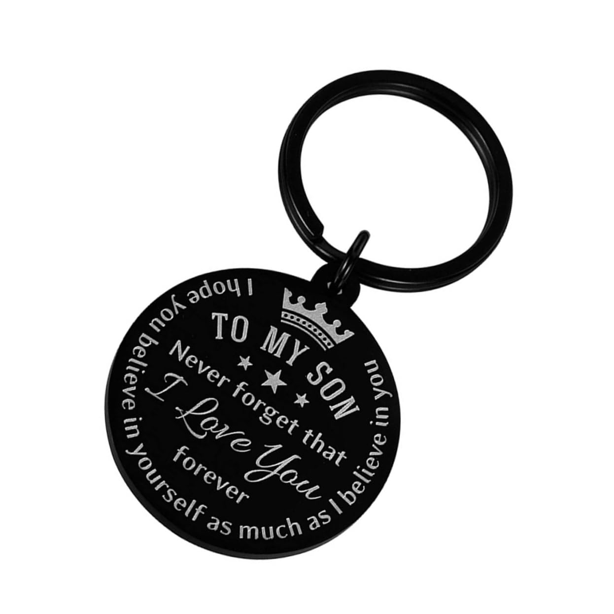 WOFASHPURET Stainless Keychain Motivational for Son Boys Keychain Children's Day Present