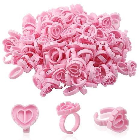 Pigment Rings - Gakonp 500PCS Tattoo Rings Cups Disposable Makeup Rings Tattoo Glue Holder, Tattoo Ink Ring Adhesive Makeup Glue Ring Plastic Nail Art Eyelash Extension Rings(Large)