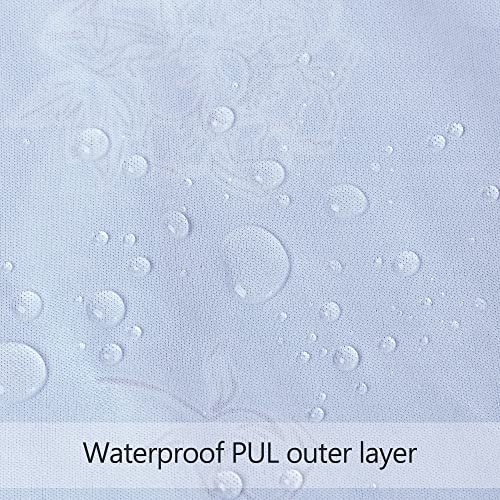 Damero 2 Pcs Wet Dry Bag for Cloth Diaper, Swimsuit, Clothes, Water-Resistant Reusable Wet Bag for Travel, Exercise, Beach, Pool, Daycare, Gray Flowers