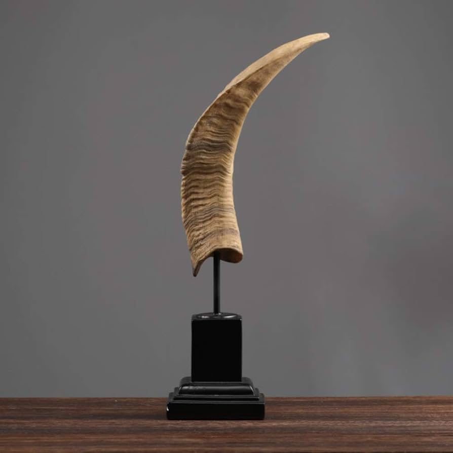 Amazon.co.jp: 牛の角の彫像、長い雄牛の角の置物樹脂アート彫刻