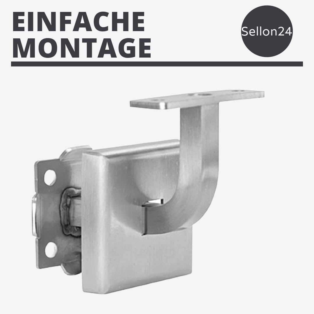 Set Di 4 Supporti Per Corrimano In Acciaio Inox – Piastra Rettangolare Per Scale E Tubi Quadrati, Modello 4110-000