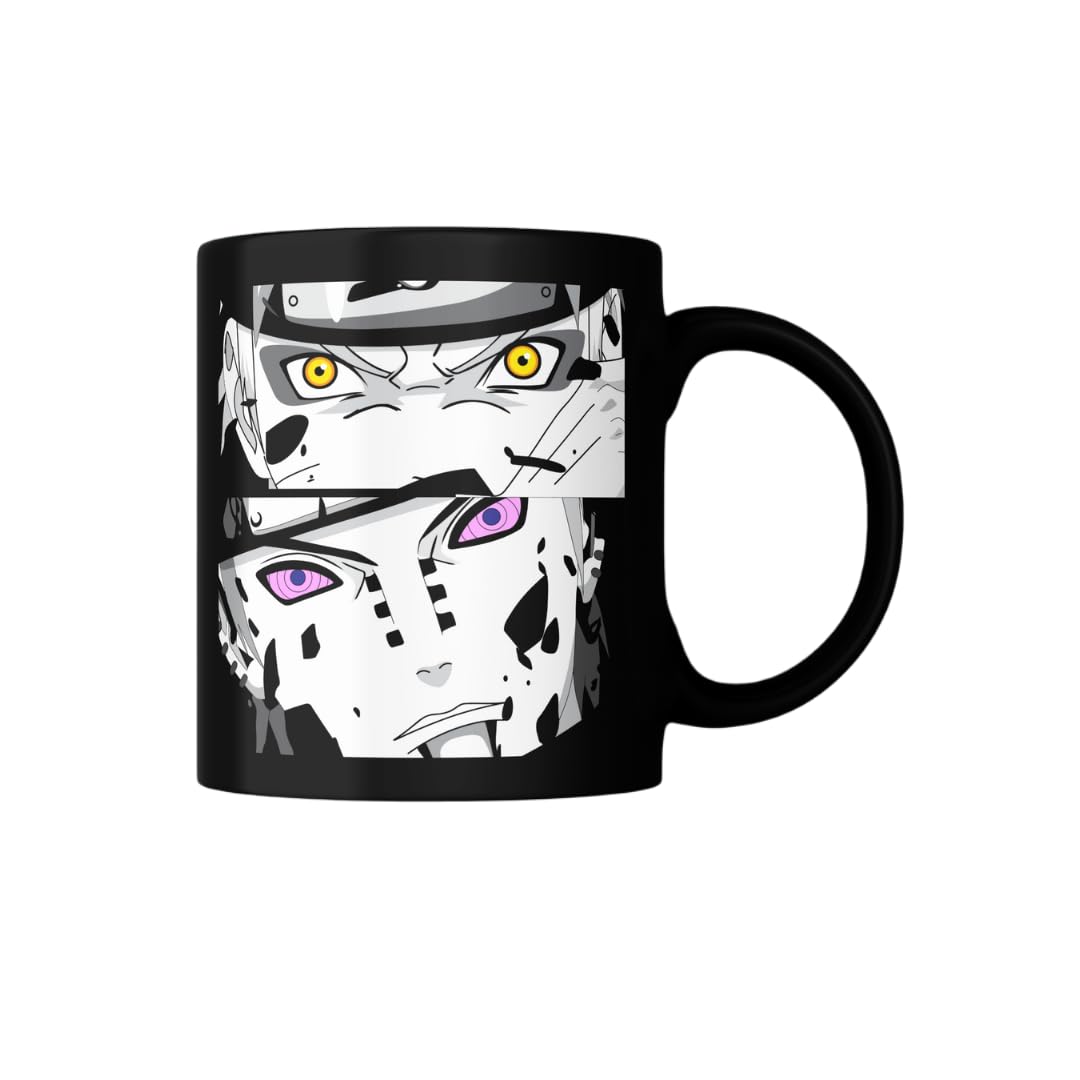 SIGNATURE FACTORY Naruto_Pain Anime Printed Coffee Mug, Black Patch Milk Mug Anime Printed, Gifting and Presenting | 300 ml