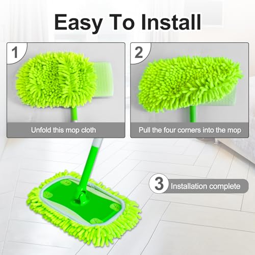 Image of Reusable Mop Pads for Swiffer, 4-Pack Microfiber Washable Reusable Mop Duster Pads for Swiffer Sweeper Mop, Wet Dry Sweeping Mop Pad for Swiffer Sweeper Mop