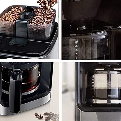GLJTUO Kaffeemaschine Kaffeemaschine, Kaffeemaschine Zum Mahlen Zu Hause Filterkaffeemaschine Konzentrationsauswahl 212 Mm × 277 Mm × 440 Mm Schwarz – Bild 5