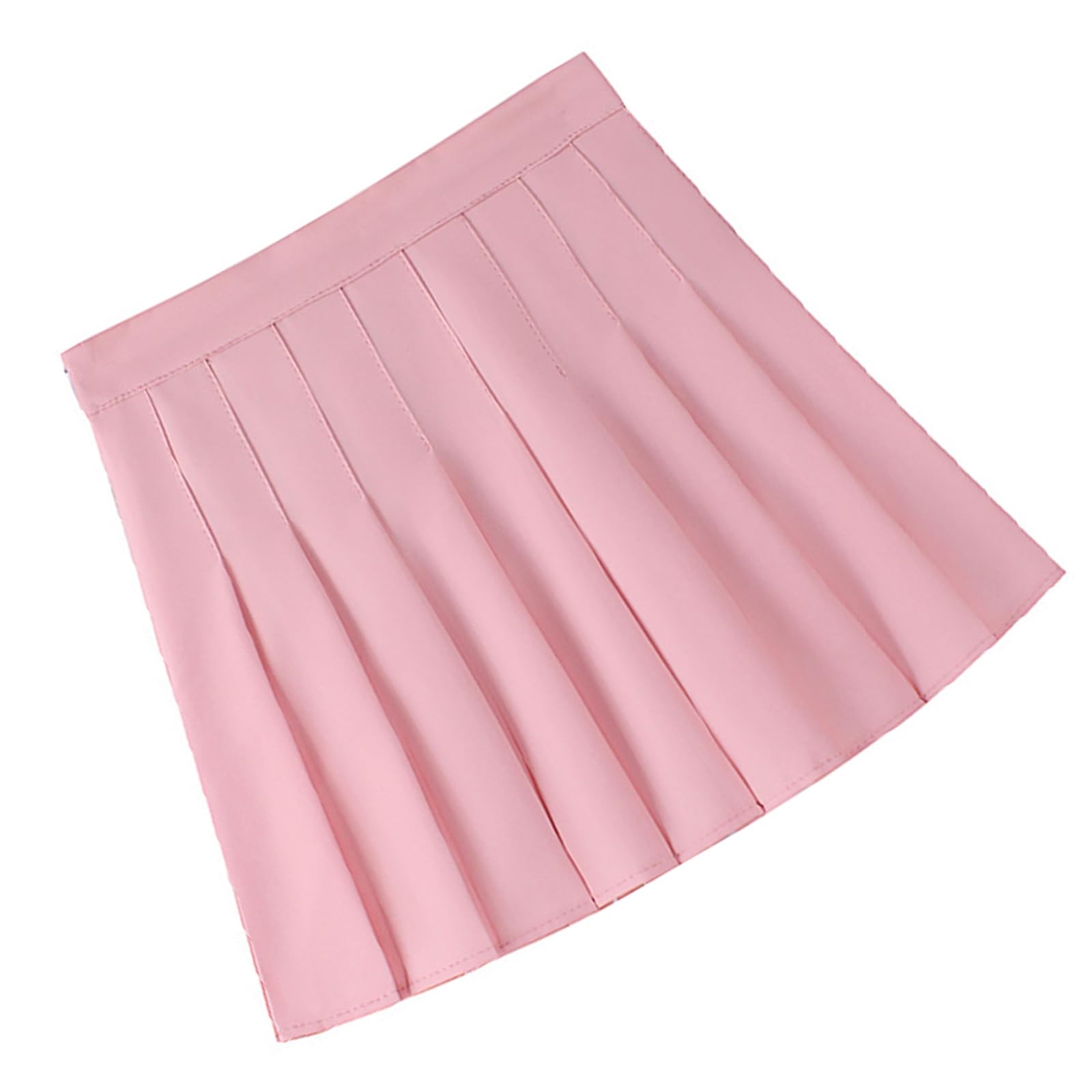 Buxuaaaa High Waist Tennis Flared Casual Skirt School Uniform Color a Line Pleated Short Skirt with Undershorts Women ' s Casual