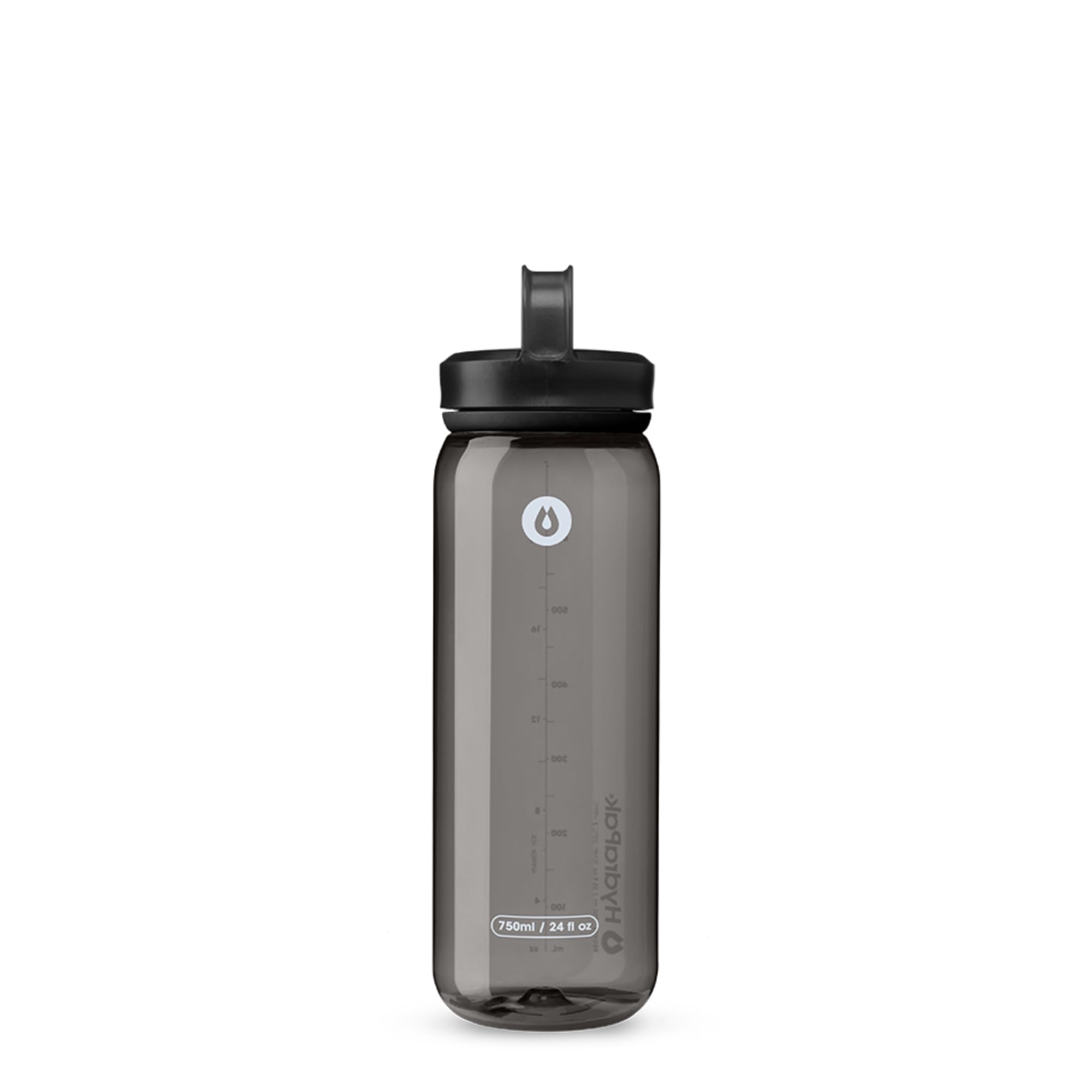 HydraPak RECON Water Bottle, 50% Recycled Plastic, Eco-Friendly and BPA Free, Smooth Flow Screw Cap, Easy to Carry (750ml, Grey)
