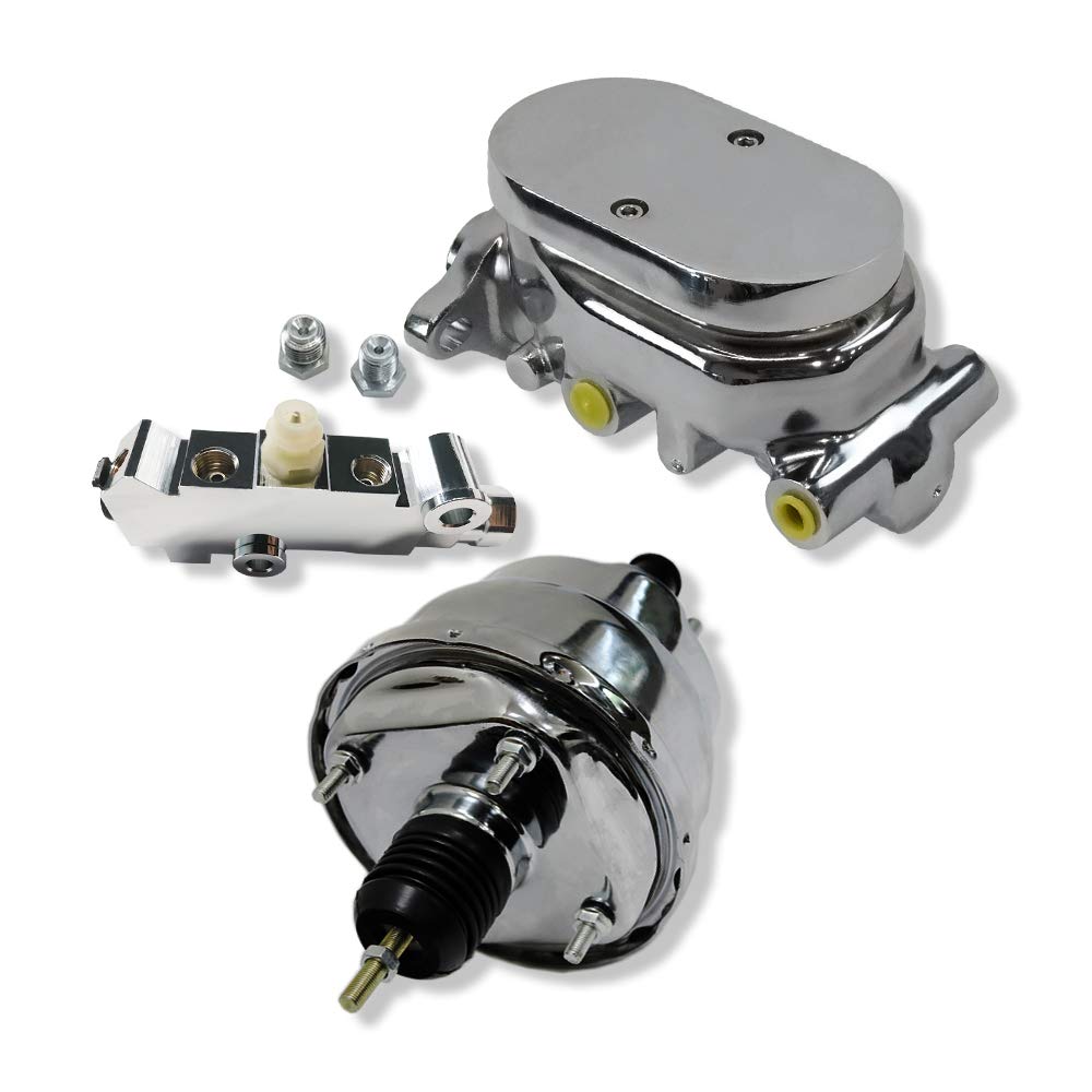 Buy DEMOTOR PERFORMANCE 7" Dual Diaphragm chrome Brake Booster Hot Rod