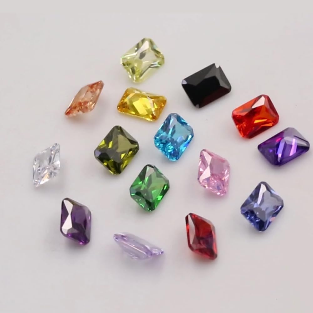 Octangle Cut Loose Mixed 15 Colors Synthetic Cubic Zirconia Stones for Rings Earrings Bracelets Necklaces Pendants DIY Jewelry Making