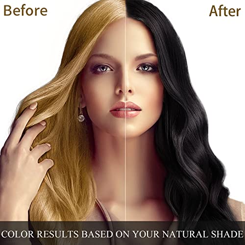 Cosmtek Meidu Black Hair Dye Shampoo For Gray Hair, Semi-Permanent Hair Color Shampoo For Women And Men, Herbal Ingredients And Ammonia Free, 3 In 1-100% Grey Coverage(17.6 Fl Oz) #TOP3