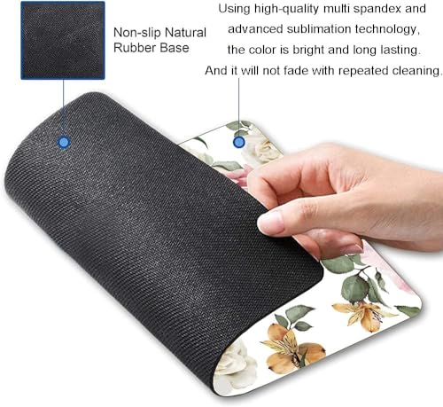 Image of Premium-Textured Mouse Pad, Non-Slip Rubber Base Mousepad for Laptop, Computer & PC, 9.5x7.9 in - Enhanced Precision, Ergonomic Comfort, Ideal for Gaming & Office (Roses Flower)