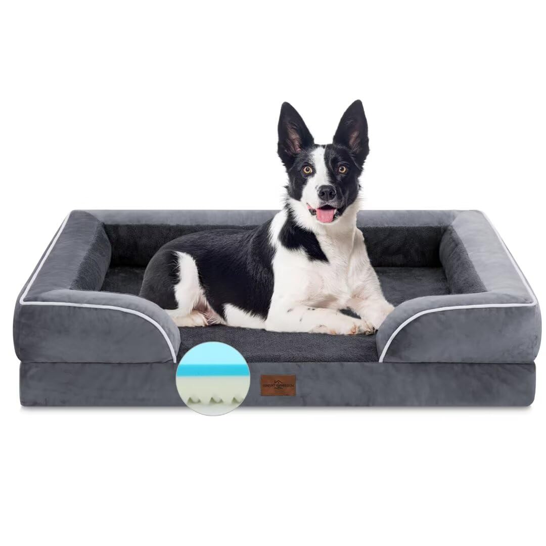 Comfort Expression Cooling Dog Bed, Dog Beds for Extra Large Dogs, Jumbo Dog Bed Orthopedic, XL Dog Bed, Waterproof Dog