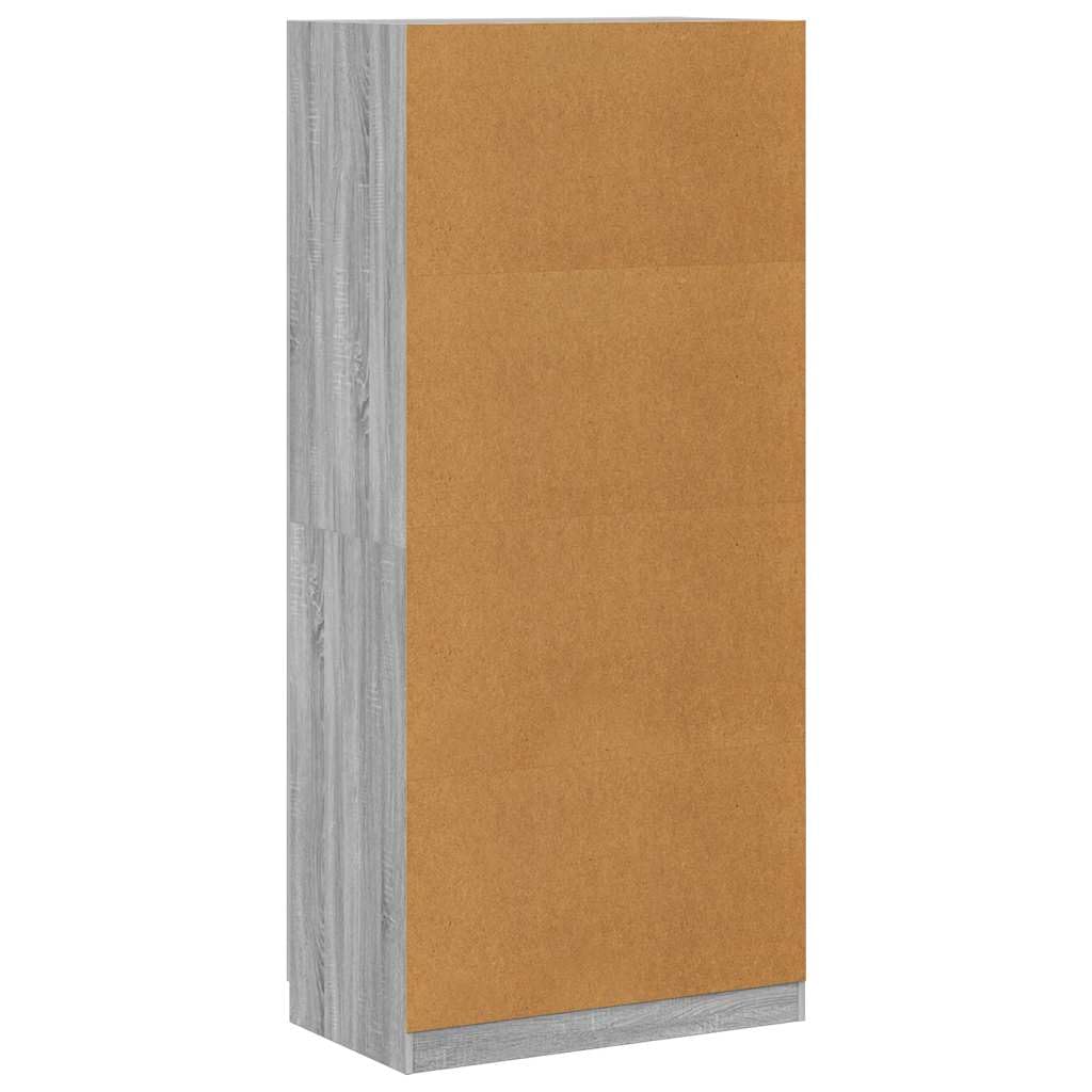 vidaXL Garde-Robe Armoire Organisateur de Maison Meuble de Rangement Chambre à Coucher Intérieur Sonoma Gris 90x52x200 cm Bois d'Ingénierie