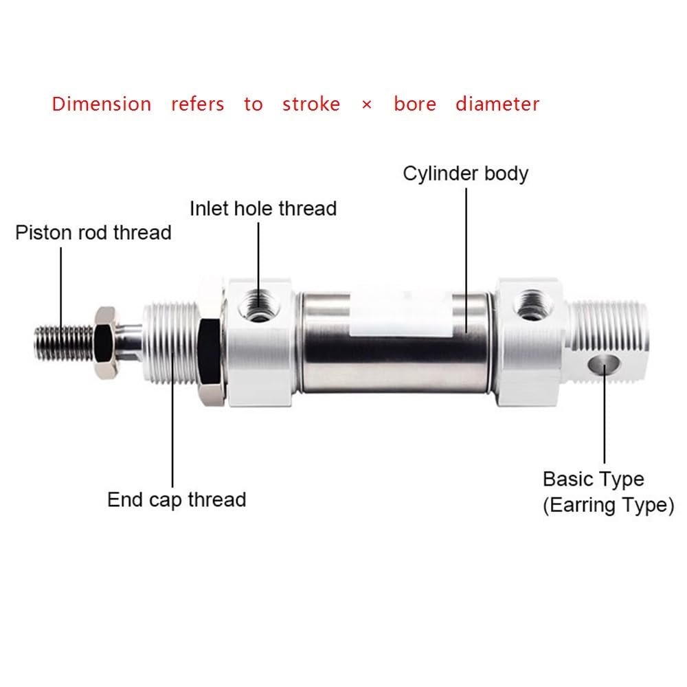Luftschieberbaugruppe CD85N Standard-Luftzylinder, einfachwirkend, doppeltwirkend, kleiner Pneumatikzylinder mit Magnet, 1 Stück(60 * 16MM)