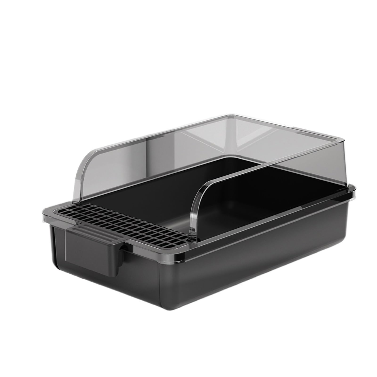 arenero Gatos Caja de Arena for Gatos semicerrada y autolimpiante, Bandeja de Arena Abierta de Lado Alto, Inodoro for Mascotas, fácil de Limpiar for Animales Grande(Noir)