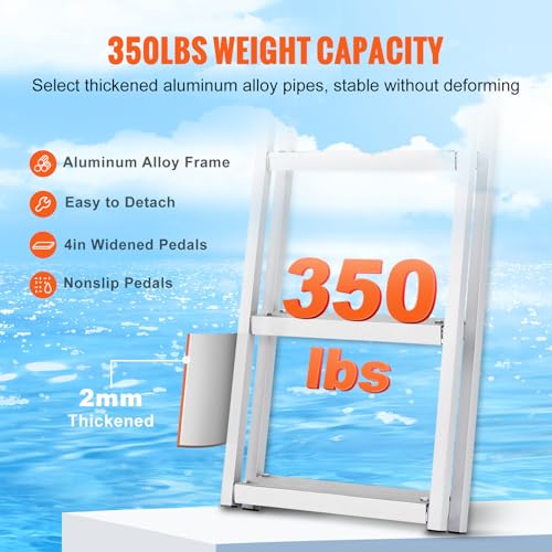 Image of VEVOR Removable Dock Ladder 4 Steps 350 lbs Capacity Pontoon Boat Ladder