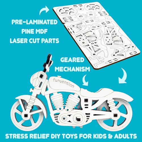 Image of Funvention Birthday Return Gifts (Pack of 24) Fun Fidgets - Bike Series | DIY Mini Mechanical Models 3D Puzzle Return Favours for Kids Birthday Party 5+ Years Made in India Toys Return Gift, Silver