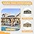 Domi Outdoor Living 12’x16’ Hardtop Gazebo, Wooden Coated Aluminum Frame Canopy with Galvanized Steel Double Roof, Outdoor Permanent Metal Pavilion with Curtains and Netting for Patio, Deck and Lawn