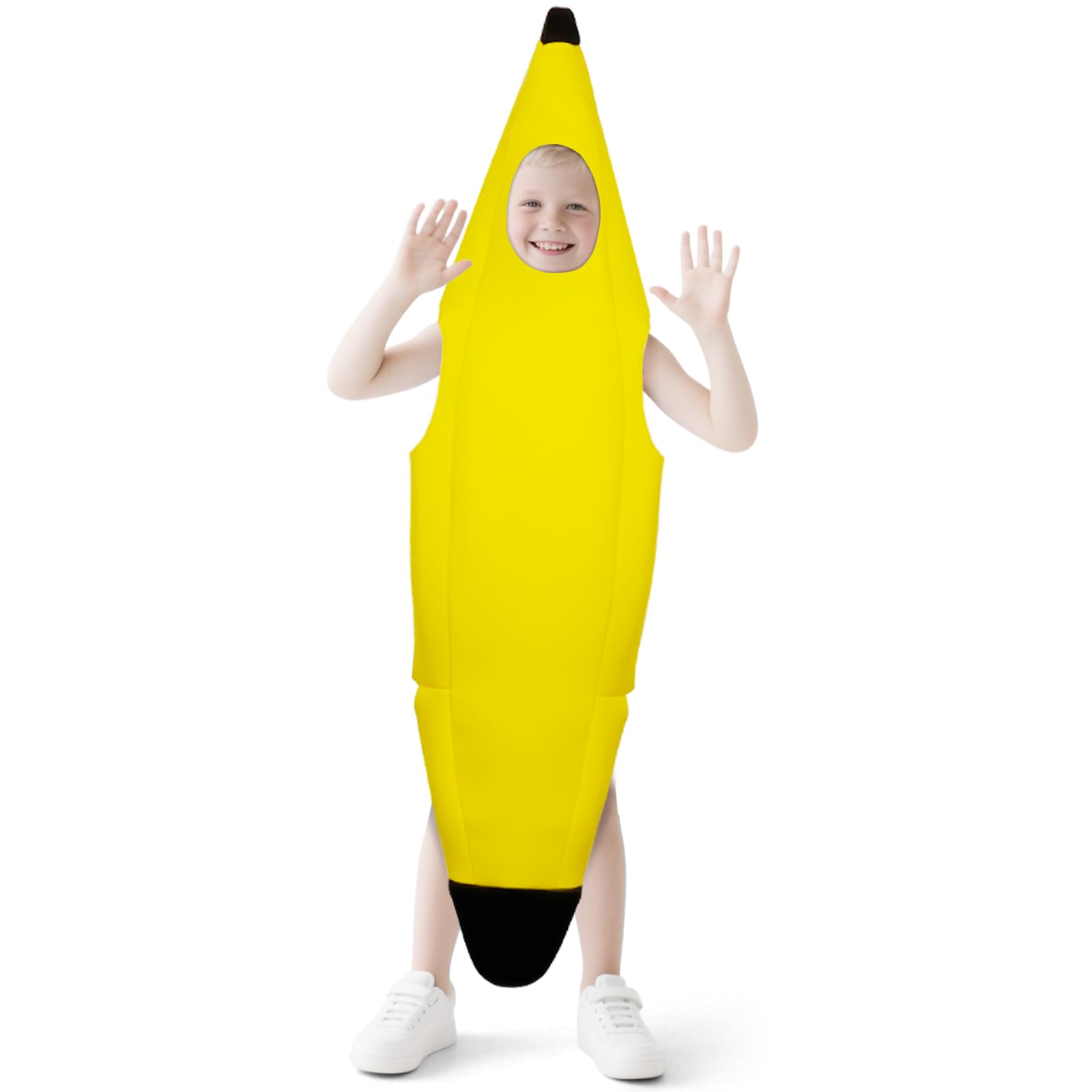AYBUY Banana Costume, Hilarious Yellow Banana Jumpsuit, Fun Banana Fancy Dress Outfit for Kid, Lightweight and Comfortable Fruit Costume for Halloween, Christmas, Carnivals, Party, Cosplay（D） — image 1