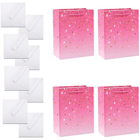 Paquete de 4 bolsas de regalo con papel de regalo Cover
