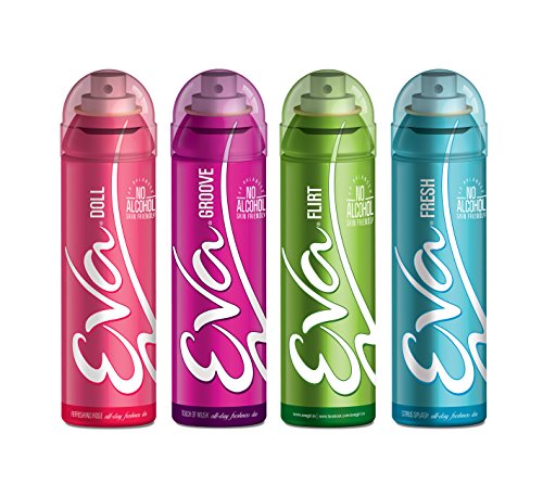 Eva Deodorants 125ml Flirt, Fresh, Doll and Groove Combo 4
