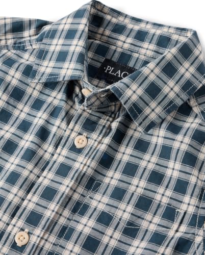 Image of The Children's Place Boys' Short Sleeve Poplin Button Down Shirt