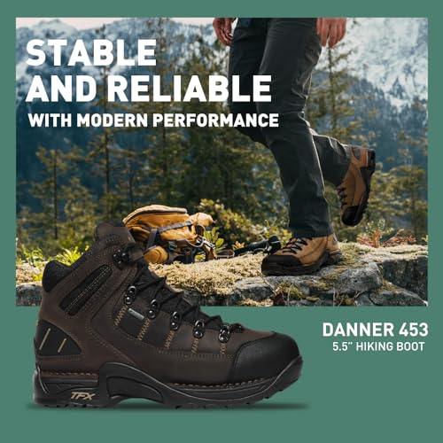 Danner 453 5.5" Waterproof Hiking Boots for Men - Nubuck Leather Upper with Breathable Gore-Tex Lining, Toe Cap, and TFX Traction Outsole2
