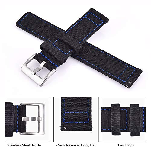Image of Ritche Christmas Gift Canvas Vintage Quick Release Watch Band 18mm 20mm 22mm 24mm Replacement Watch Straps for Men Women, White Elephant Gifts, Stocking Stuffers for Men, Father's Day gifts