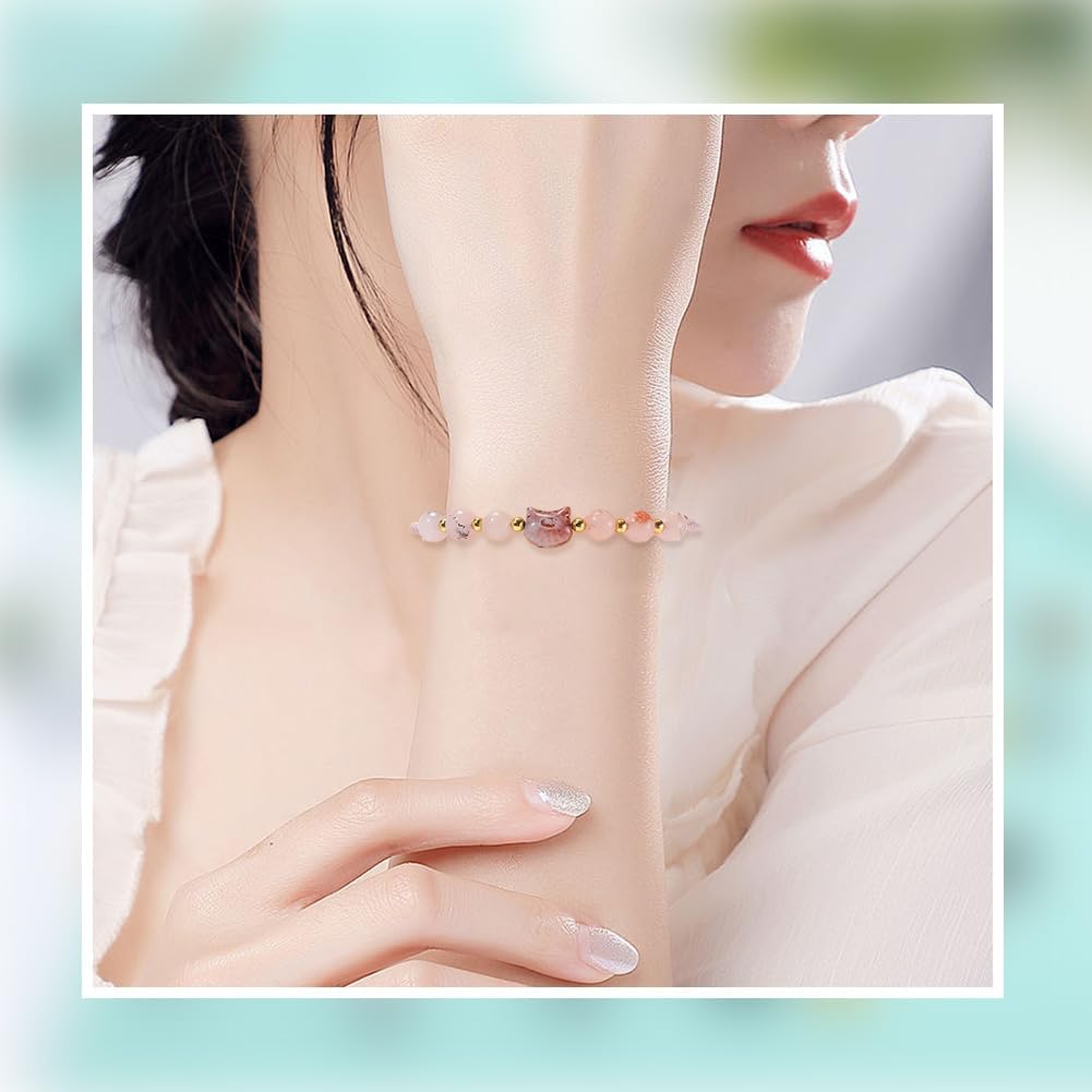 1 Box 50PCS Cat Glass Beads with Holes Picasso Baking Colorful Animal Cats Head Opaque Vintage Loose Spacer Seed Bead for Jewelry Making Necklace Earrings Bracelet DIY Crafts Supplies - Image 4