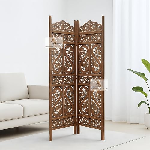 Image of Partition for Living Room,Divider,Partition Wall Divider Screen Separator, Wall Panel Divider for Hall | Bedroom |Office | Puja Room | Restaurant S Design (2- Panels with Stands)