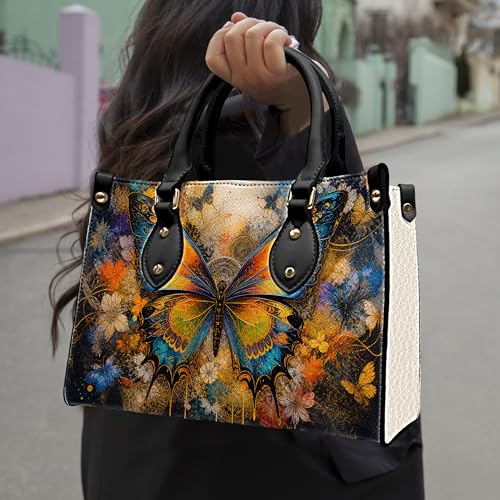Bolso de cuero mariposa personalizado para mujer miniatura 2