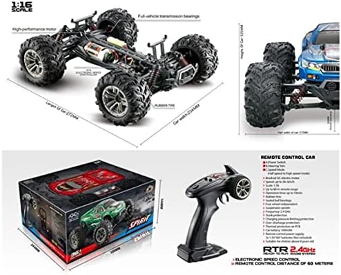 Miniatura 6 de FMT - Camiones RC de alta velocidad a escala 1:16 de 36 kmh para adultos – 4WD eléctrico todoterreno a prueba de agua, vehículos de control de