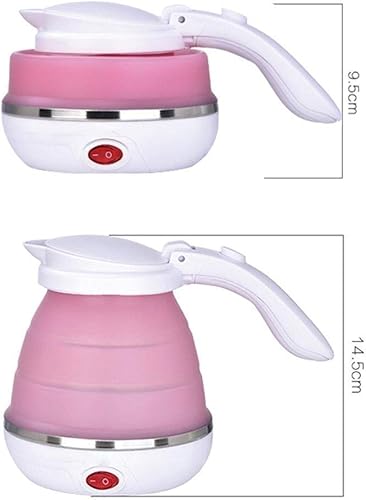 Miniatura 7 de Caldera de agua de acero inoxidable 304 de 16.9 fl oz, plegable de viaje, hervidor eléctrico de silicona de grado alimenticio, plegable, portátil,