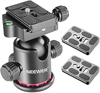 Neewer Photography Metal 360 Degree Rotating Panoramic Ball Head with Universal Quick Shoe plate with Bubble Level for Tripod Monopod DSLR Camera Load Capacity up to 17.6 pounds